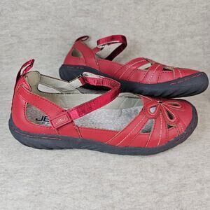 JBU Jambu Women's Magnolia Slip On Mary Jane Flat Memory Foam 8 Red LIKE NEW